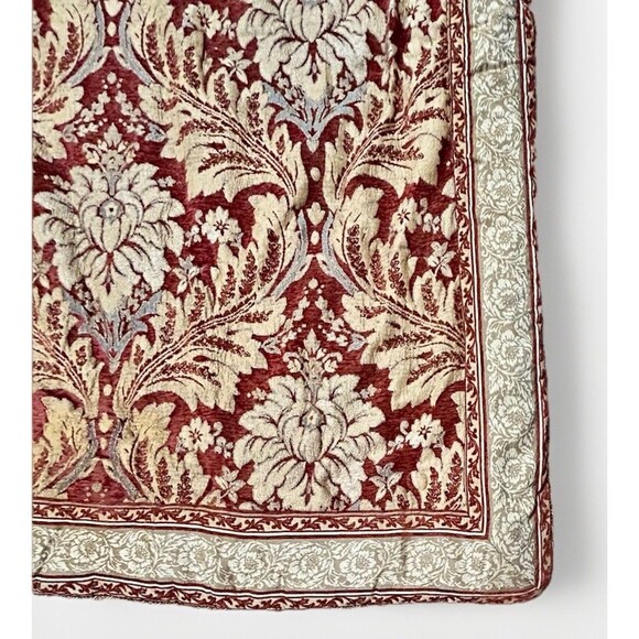 Croscill Arden Burgundy Gold Blue Floral Jacquard Comforter Queen Elegant Trim - Picture 4 of 11